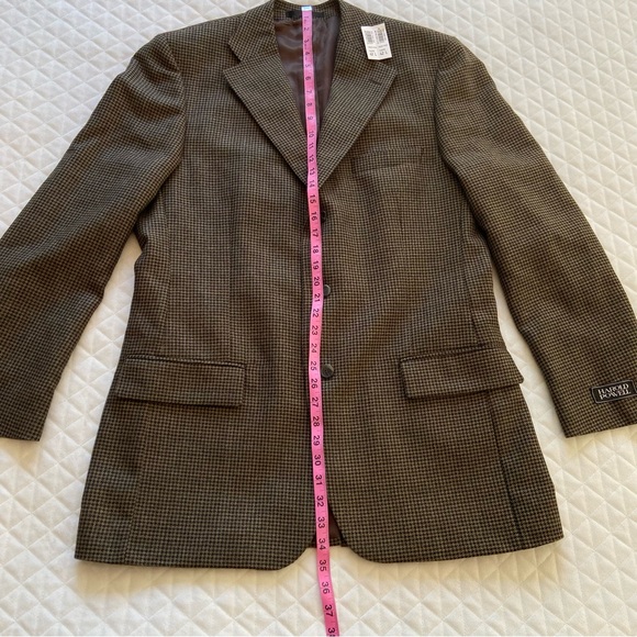 Harold Powell Mens Sport Coat Blazer Tweed Wool Button Jacket HoundsTooth 42Long - Picture 13 of 16